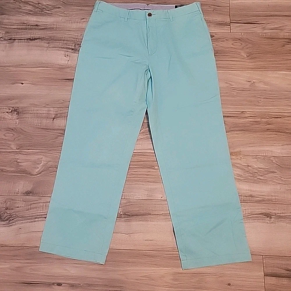 Polo Ralph Lauren Pants Mens 33X27.5 Aqa Blue Chino Cotton Straight‎ Leg Classic
